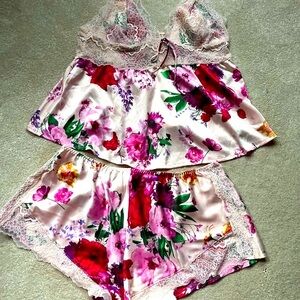 Victoria’s Secret Silk and Lace Cami Panty Set